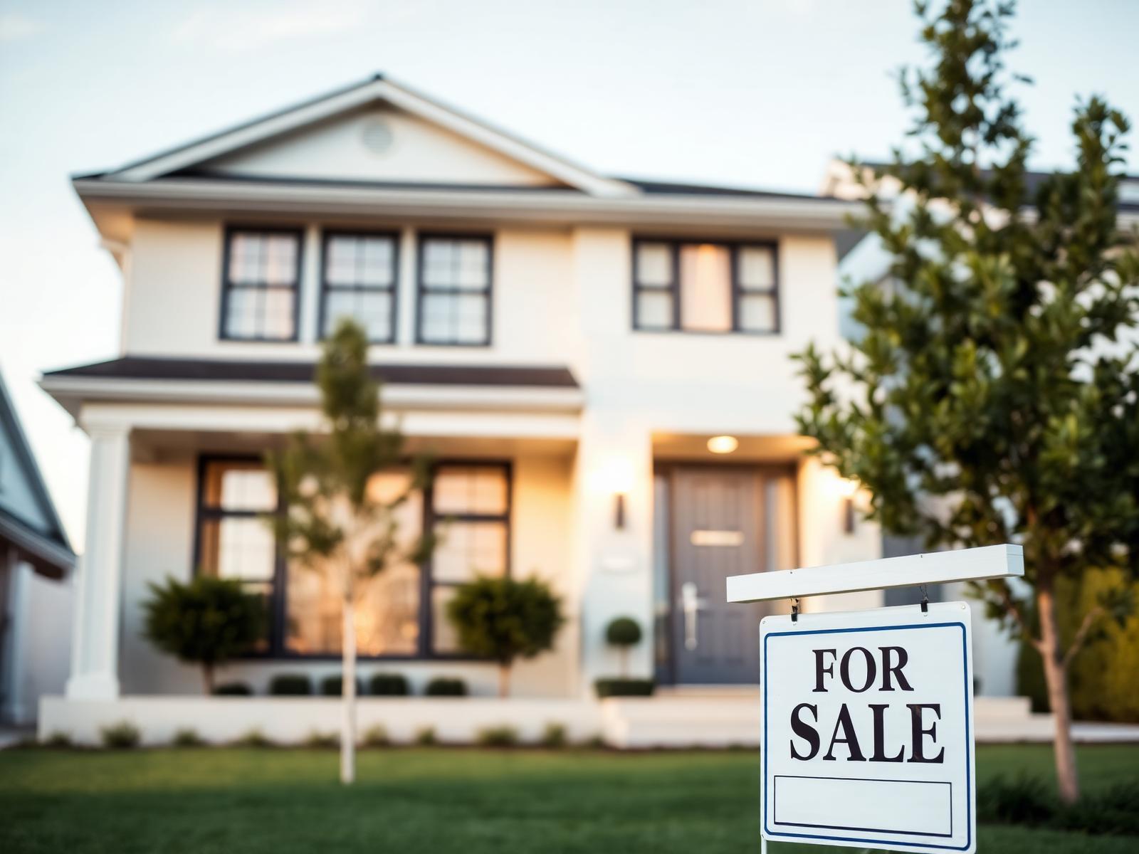 Beautiful home with a for sale sign